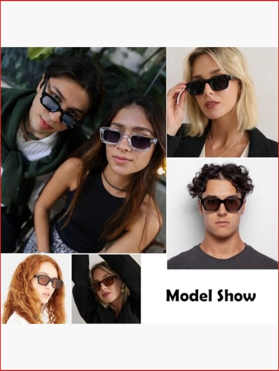 Retro Small Rectangle Sunglasses UV Protection Lightweight PC Frame main image 5